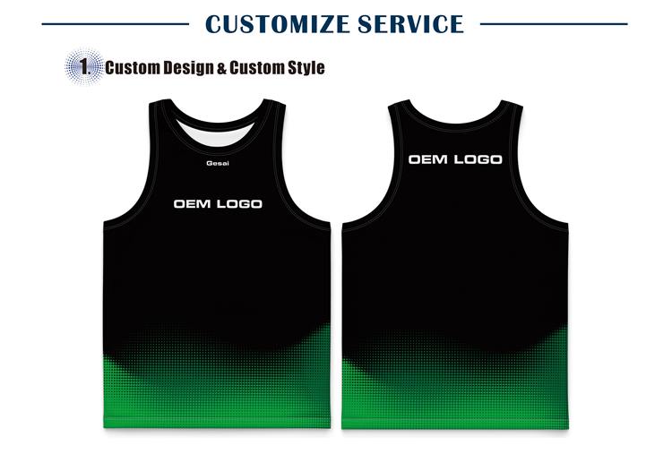 Individuelles Design, 100 % sublimiertes Polyester-Trainingsweste, Singlet Sports