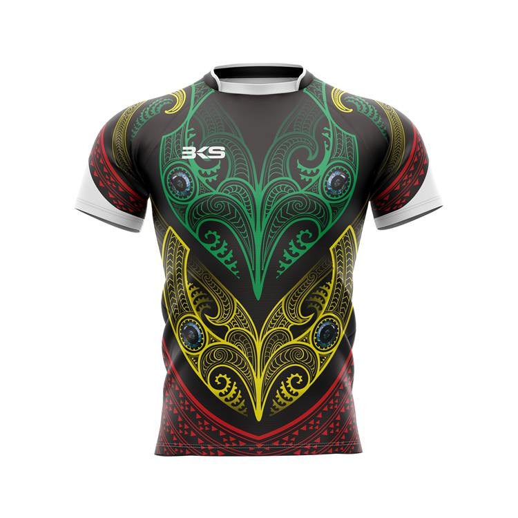 Maßgeschneidertes Unisex-Sportbekleidungs-Rugby-Trikot aus 100 % Polyester mit Sublimationsdruck