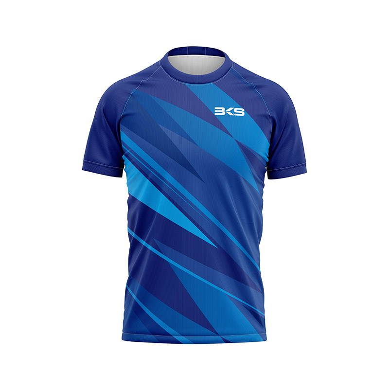 Blaues Batik-Sport-Kurzarmshirt