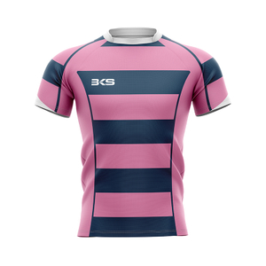 Rosa gestreiftes Rugby-Trainingstrikot