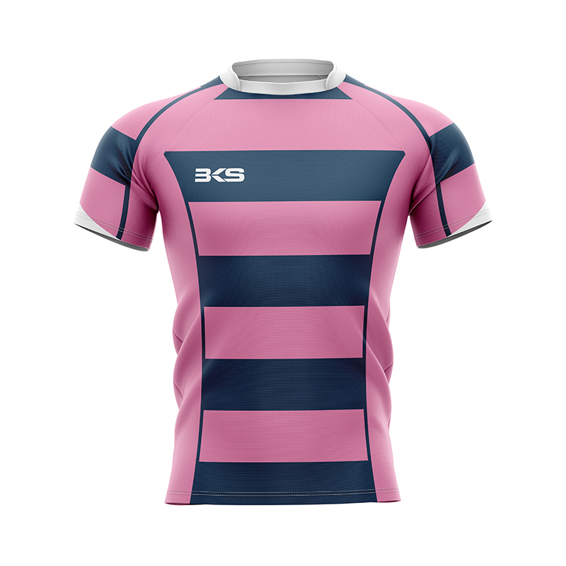 Rosa gestreiftes Rugby-Trainingstrikot